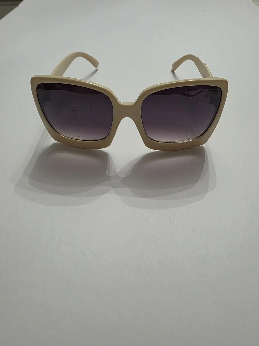 Beige Oversized Square Sunglasses - Women Accessories